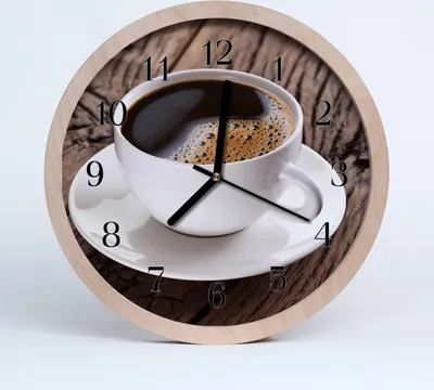 Produktbild von Holzuhr 20fi cm wanduhr - Kaffeetasse
