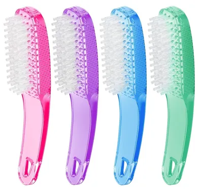 Imagen del producto de Inovra - Cepillo para uñas - 4 unidades - Mango con agarre - Filamentos de plástico - Duradero - Diseño mejorado - Limpiador de uñas