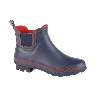 Image de Bottes en caoutchouc pour femmes Stormwells avec motif de papillon, basses DF1542 (39 EU) (Bleu marine/Rouge)