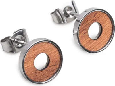 Produktbild von BeWooden-Frauen Ohrring mit Holzdetail Red Ohrringe Kreis