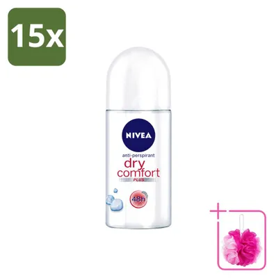 Produktbild von 15 x NIVEA Dry Comfort Deo Roller - Ohne Alkohol - 50 ml - Sparpackung - 15 Stücke