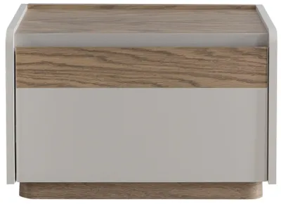 Obrázek produktu pro Moderní šedý noční stolek, dřevo, ložnice, úložný prostor, design