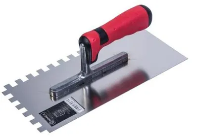 Produktbild von Connex Zahnglättekelle, rostfrei, 2-Komponenten-Griff, 280 x 130 mm, Zahnung 10 x 10 mm, COX781268