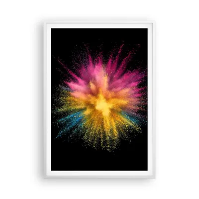 Produktbild von Gerahmtes Poster - Weißer Rahmen - Bunt Staub Explosion - 70x100 cm - Wand Bild - Wanddeko - Wandbilder - Kunstposter - Wandposter - Bilderrahmen - Bilder - Kunstdruck - P2WPA70x100-4529