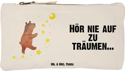 Produktbild von Mr. & Mrs. Panda Mäppchen Bär Träume Größe S Klein - Weiß - Geschenk, Träumen, Traum, Kosmetiktasche, Etui, Teddy, Kulturbeutel, Traumdeutung, Pouch, Federtasche