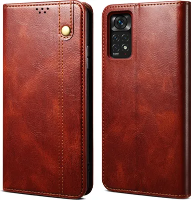 Image de Etui pour Xiaomi Redmi Note 11S, étui en cuir avec fonction stand rouge