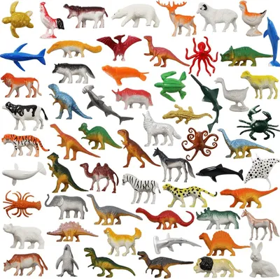 Obrázok produktu pre 60 kusov figúrok dinosaurov a zvierat