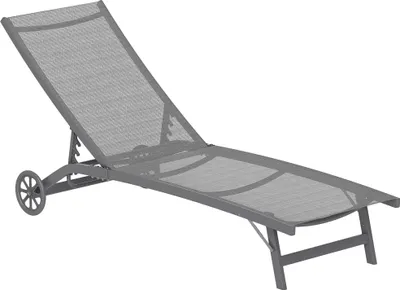 Produktbild von Sonnenliege, 5-stufig verstellbare Rücklehne, atmungsaktiver Stoff, Aluminiumrahmen, Dunkelgrau, 195 x 66 x 34 cm