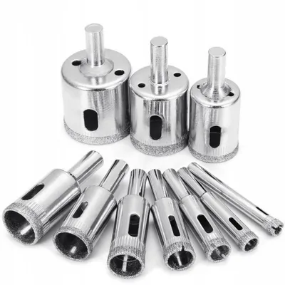 Immagine prodotto di Set di punte diamantate per piastrelle – 6 mm, 8 mm, 10 mm, 20 mm, 28 mm, 35 mm, 50 mm, 68 mm – Punte diamantate – Punte diamantate – Punte per piastrelle – Punte per piastrelle – Punte per vetro – Punte diamantate 6 mm – Punte diamantate 8 mm – Punte diamantate a umido – Set da 10 pezzi - Punte diamantate - Set di punte diamantate - Seghe a tazza