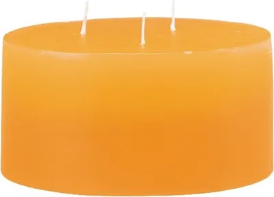 Produktbild von 3-Docht Kerze Gelb/Orange 7,5 x Ø 15 cm, Mehrdochtkerze, durchgefärbt