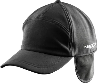 Produktbild von NEO TOOLS Baseballmütze – Herren- und Damen-Baseballmütze - Flache Mütze - Elegante Herren-Baseballmütze - Schwarz mit Ohrenschützern