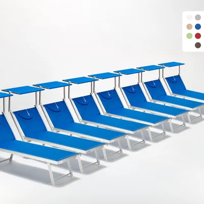 Produktbild von 20er Set Liegestühle Strandliegen Sonnenliegen aus Aluminium Santorini - Blau