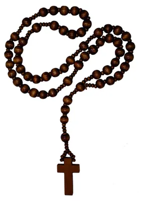 Produktbild von Rosenkranz aus Holz / Kette mit Kreuz in - dunkelbraun