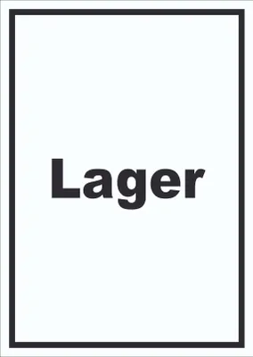 Produktbild von Lager Schild mit Text Storage Warenlager hochkant A2 Rückseite selbstklebend