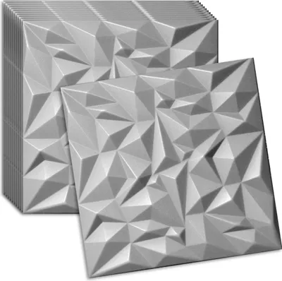 Produktbild von Verdico | 3D Wandpaneele Polystyrol - Grau - 50x50cm - 12 Stück - Deckenpaneele  - 3 m2
