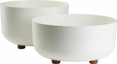 Produktbild von HowHomely | Blumentöpfen mit Füßen - Pflanzentöpfe - creme - 2er Set - Übertöpfe - Blumenkübel - Praktisch