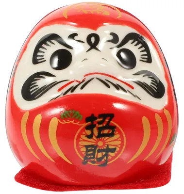 Keramik-Daruma-Puppe 4,7x4,4x4,2 cm, roter Glücksbringer