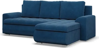 Produktbild von Rechts Ecksofa mit Schlaffunktion, Cord - Dunkelblau