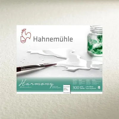 Produktbild von Hahnemühle Harmony Watercolour Aquarellblock - 300 g/m² - satiniert - 30 x 40 cm - 12 Blatt