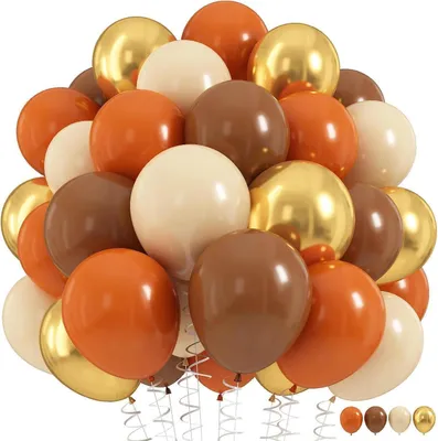 Produktbild von Luftballon Orange Braun 60 Stück 12 Zoll Metallic Gold Elfenbein Beige Party Deko