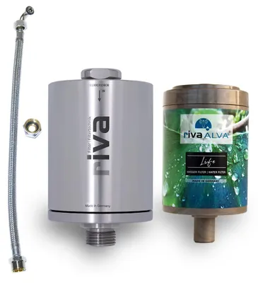 Produktbild von rivaALVA Life Untertisch-Trinkwasserfilter mit Blockaktivkohle & Edelstahlgehäuse