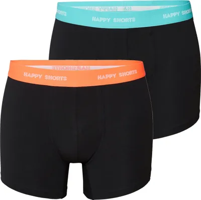 Produktbild von Happy Shorts Herren Retro Boxer 2-Pack Jersey - black-neon - Größe M