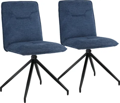 Image de Lot de 2 chaises en tissu bleu AREN