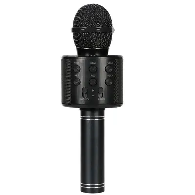 Produktbild von Kabelloses Karaoke-Mikrofon,Kinder-Karaoke-Mikrofon mit LED-Tanzlicht, Bluetooth-Mikrofon für Kinder, Mädchen, Jungen, Party, Gesang, Weihnachten（Schwarz）