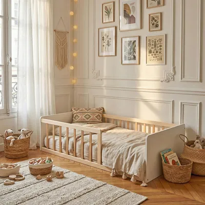 Productafbeelding van Kinderbed Pilou / Bed 70X140 - Wit En Lichthout