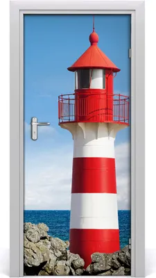 Produktbild von Tulup Türaufkleber 85x205 cm Dekorative Aufkleber Selbstklebend Wasserdichte Tapete Abnehmbar Schlafzimmer Wohnzimmer Wohnkultur - Selbstklebende Leuchtturm