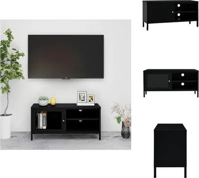 Obrázek produktu pro vidaXL TV stolek černý 90x30x44 cm ocel a sklo - TV nábytek