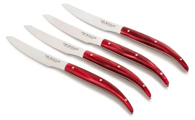 Steakmesser-Set 4-teilig, rostfreier Stahl, braun, 30x20x5 cm