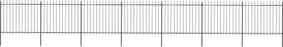 Produktbild von Gartenzaun mit Speerspitzen Stahl 11,9 x 1,5 m Schwarz