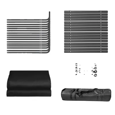 Image de Support d'arrière-plan en vinyle 240x400cm, construction solide, portable avec sac de transport, 240x400cm noir