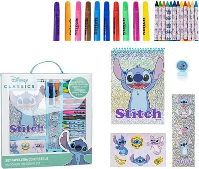 Immagine prodotto di Set di cancelleria da colorare Stitch per bambini, collezione da 10 pezzi