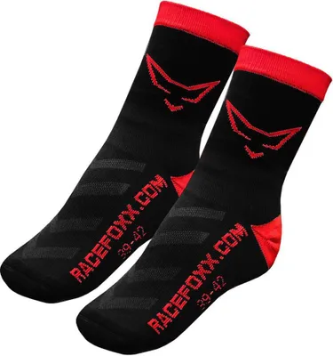Produktbild von RACEFOXX™ Motorrad Socken, schwarz/rot, Gr. 39 - 42