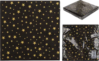 Produktbild von Papier-Servietten, goldene Sterne