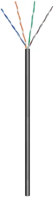 Produktbild von CAT 6 Outdoor Netzwerkkabel, U/UTP, Schwarz, 100 m - CCA, AWG 24/7 (stranded), PE