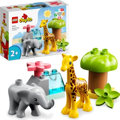 Produktbild von LEGO 10971 DUPLO Wilde Tiere Afrikas, Lernspielzeug für Jungen und Mädchen ab 2 Jahre, Spielzeug-Set für Kleinkinder mit Tierfiguren und Spielmatte