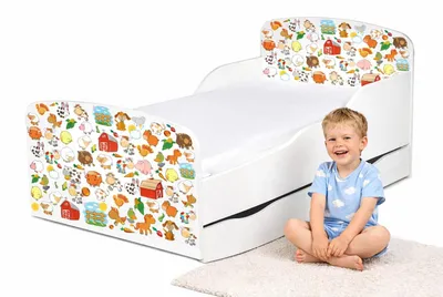 Produktbild von Bayagu Weißes Kinderbett 140x70cm mit Matratze Schublade und Lattenrost