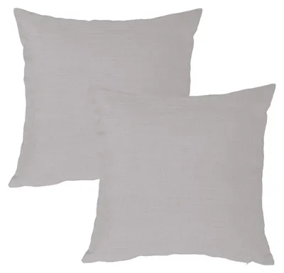 Produktbild von Kissenbezug 2er Set silber 40x40 cm Struktur Leinenoptik Kissenhülle Deko Kissen