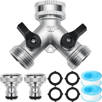 Imagen del producto de Distribuidor de agua de 2 vías, de 3/4 de pulgada, 1 unidad, para jardín y riego