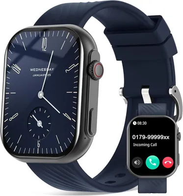 Produktbild von AVUMDA Smartwatch Herren Damen mit Telefonfunktion 2.01'' HD Display 123 Sportmodi Blutdruck Herzfrequenz Schlafmonitor IP68 Fitness Uhr