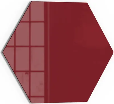 Produktbild von DEQORI Magnettafel Glas 55x48 cm 6-eckig 'Dunkelrot' beschreibbar Whiteboard Pinnwand Küche