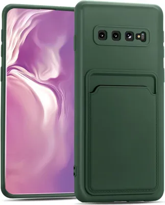 Produktbild von Conie Schutzhülle für Samsung Galaxy S10 mit Kartenfach Tasche Case Cover Bumper Silikon Hülle in Grün