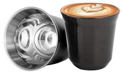 2er-Set Espressotassen 80 ml, doppelwandig, Edelstahl, isoliert
