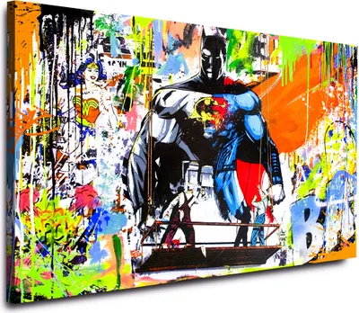 Produktbild von Pop Art abstrakt Hero Wandbild Leinwandbild Deko Kunst XL: 120x80x4cm