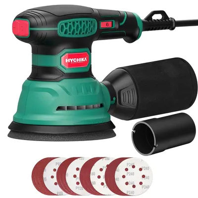 Immagine prodotto di Levigatrice orbitale - 300 W - 125 mm - 6 velocità - Con 16 fogli abrasivi