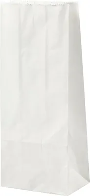 Produktbild von Robuste weiße Papiertüten mit verstärktem Boden, 10 Stück, 6,5x9x22 cm