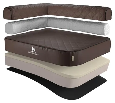 Produktbild von Knuffelwuff Winslow orthopäd. Eck-Hundebett Kunstleder 120 x 80 cm links Braun